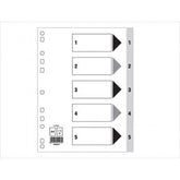 Divider(1-5)PVC A4 Gray - Al Masam Stationery LLC